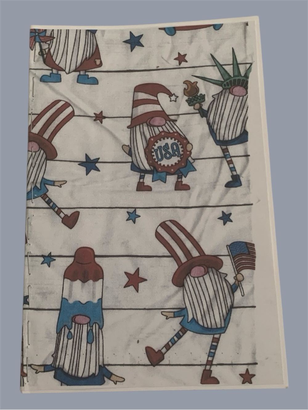 Handmade Patriotic Gnomes Lined Journal - USA Theme 4th of July Notebook 1 Set